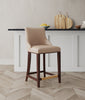 Manhattan Comfort Modern Shubert Counter Height Barstool Upholstered Leatherette with Beech Wood Legs - Tan|Tabouret bar moderne Shubert de Manhattan Comfort de hauteur comptoir avec revêtement en similicuir et pattes en hêtre - tan