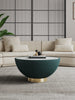 Manhattan Comfort Modern Anderson Coffee Table Upholstered Leatherette with Ceramic Faux Marble Tabl|Table à café moderne Anderson de Manhattan Comfort avec revêtement en similicuir et dessus de table