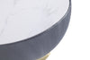 Manhattan Comfort Modern Anderson Coffee Table Upholstered Leatherette with Ceramic Faux Marble Tabletop - Grey|Table à café moderne Anderson de Manhattan Comfort avec revêtement en similicuir et dessus de table en imitation de marbre en céramique - grise