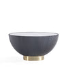 Manhattan Comfort Modern Anderson Coffee Table Upholstered Leatherette with Ceramic Faux Marble Tabletop - Grey|Table à café moderne Anderson de Manhattan Comfort avec revêtement en similicuir et dessus de table en imitation de marbre en céramique - grise