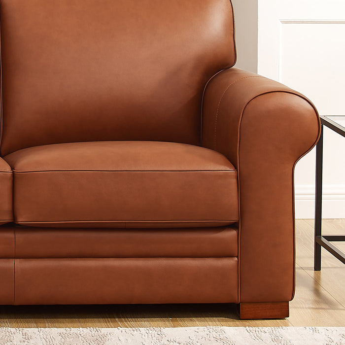 Hydeline Brookfield Leather Loveseat - Brown