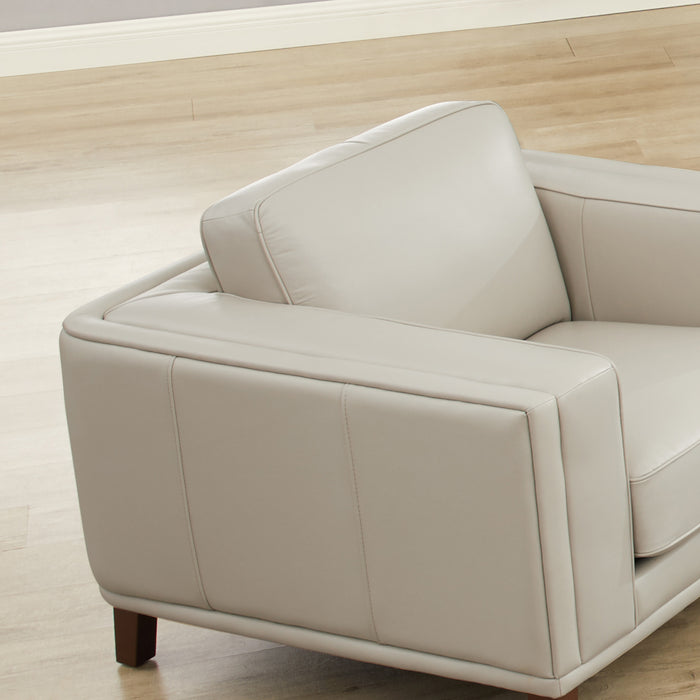 Hydeline Lyon Leather Chair - Vanilla