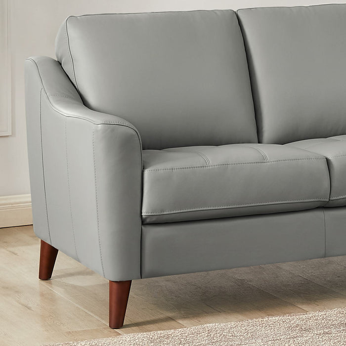Hydeline Ersa Leather Loveseat - Grey