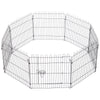 Pawhut 24inch 8-panel Octagon Pet Exercise Playpen Crate Foldable Dog Cage Pen Puppy Kennel, Black|Pawhut 61 Cm 8 Panneaux Octogone Pour Animal De Compagnie Parc D'exercice Pliable Pour Chien Cage St