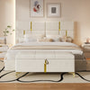 Nicole 2 Piece Bedroom Set With Upholstered Platform Bed And Ottoman Bench,queen Size,beige Queen Bed | Ensemble De Chambre Nicole 2 Pieces Avec Lit Plateforme Tapisse Et Banc Coffre, Taille Queen, Beige