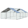 Pawhut 9.8' X 26.2' Metal Chicken Coop, Galvanized Walk-in Hen House, 4 Rooms Poultry Cage Outdoor W|Pawhut Poulailler Galvanise, Grande Cage A Poulet En Metal, Maison Avec Couverture Resistante Aux Uv
