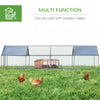 Pawhut 9.8' X 26.2' Metal Chicken Coop, Galvanized Walk-in Hen House, 4 Rooms Poultry Cage Outdoor W|Pawhut Poulailler Galvanise, Grande Cage A Poulet En Metal, Maison Avec Couverture Resistante Aux Uv