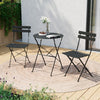 Lausaint Bistro Folding Three-Piece Set Black Patio Seating Package | Ensemble bistro pliant 3 pieces Lausaint noir