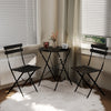 Lausaint Bistro Folding Three-Piece Set Black Patio Seating Package | Ensemble bistro pliant 3 pieces Lausaint noir