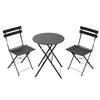 Lausaint Bistro Folding Three-Piece Set Black Patio Seating Package | Ensemble bistro pliant 3 pieces Lausaint noir