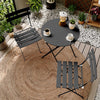 Lausaint Bistro Folding Three-Piece Set Black Patio Seating Package | Ensemble bistro pliant 3 pieces Lausaint noir
