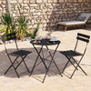 Lausaint Bistro Folding Three-Piece Set Black Patio Seating Package | Ensemble bistro pliant 3 pieces Lausaint noir