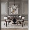 Manhattan Comfort Set of 2 Pulitzer Faux Leather Dining Chairs - Pearl White & Walnut|Ensemble 2 chaises de salle à manger Pulitzer de Manhattan Comfort en similicuir - blanc perle et noyer