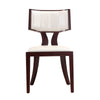 Manhattan Comfort Set of 2 Pulitzer Faux Leather Dining Chairs - Pearl White & Walnut|Ensemble 2 chaises de salle à manger Pulitzer de Manhattan Comfort en similicuir - blanc perle et noyer