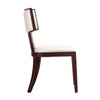 Manhattan Comfort Set of 2 Pulitzer Faux Leather Dining Chairs - Pearl White & Walnut|Ensemble 2 chaises de salle à manger Pulitzer de Manhattan Comfort en similicuir - blanc perle et noyer