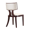 Manhattan Comfort Set of 2 Pulitzer Faux Leather Dining Chairs - Pearl White & Walnut|Ensemble 2 chaises de salle à manger Pulitzer de Manhattan Comfort en similicuir - blanc perle et noyer