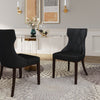 Manhattan Comfort Set of 2 Reine Velvet Dining Chairs - Black & Walnut|Ensemble 2 chaises de salle à manger Reine de Manhattan Comfort en velours - noir et noyer