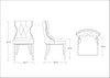 Manhattan Comfort Set of 2 Reine Velvet Dining Chairs - Black & Walnut|Ensemble 2 chaises de salle à manger Reine de Manhattan Comfort en velours - noir et noyer