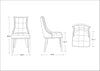 Manhattan Comfort Set of 2 Fifth Avenue Faux Leather Dining Chairs - Silver & Walnut|Ensemble 2 chaises de salle à manger Fifth Avenue de Manhattan Comfort en similicuir - argenté et noyer