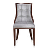 Manhattan Comfort Set of 2 Fifth Avenue Faux Leather Dining Chairs - Silver & Walnut|Ensemble 2 chaises de salle à manger Fifth Avenue de Manhattan Comfort en similicuir - argenté et noyer