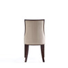 Manhattan Comfort Set of 2 Fifth Avenue Faux Leather Dining Chairs - Tan & Walnut|Ensemble 2 chaises de salle à manger Fifth Avenue de Manhattan Comfort en similicuir - tan et noyer