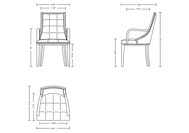 Manhattan Comfort Set of 2 Fifth Avenue Faux Leather Dining Chairs - Saddle & Walnut