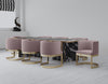 Manhattan Comfort Aura Velvet Dining Chair - Blush & Polished Brass|Chaise de salle à manger Aura de Manhattan Comfort en velours - rose tendre et laiton poli