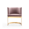 Manhattan Comfort Aura Velvet Dining Chair - Blush & Polished Brass|Chaise de salle à manger Aura de Manhattan Comfort en velours - rose tendre et laiton poli