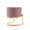Manhattan Comfort Aura Velvet Dining Chair - Blush & Polished Brass|Chaise de salle à manger Aura de Manhattan Comfort en velours - rose tendre et laiton poli
