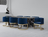 Manhattan Comfort Aura Velvet Dining Chair - Royal Blue & Polished Brass|Chaise de salle à manger Aura de Manhattan Comfort en velours - bleu roi et laiton poli