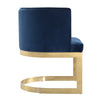 Manhattan Comfort Aura Velvet Dining Chair - Royal Blue & Polished Brass|Chaise de salle à manger Aura de Manhattan Comfort en velours - bleu roi et laiton poli