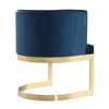 Manhattan Comfort Aura Velvet Dining Chair - Royal Blue & Polished Brass|Chaise de salle à manger Aura de Manhattan Comfort en velours - bleu roi et laiton poli