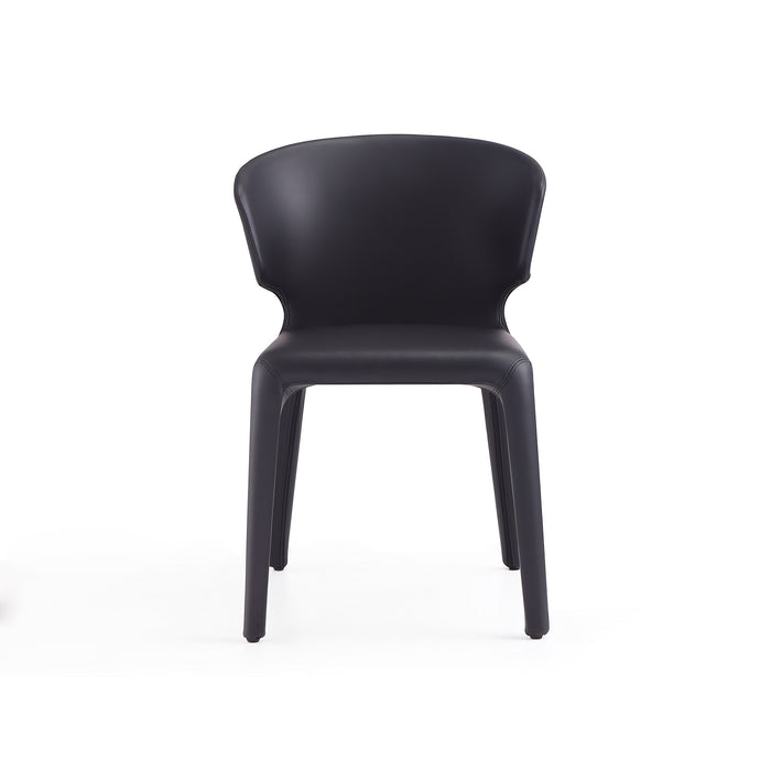 Manhattan Comfort Set of 2 Conrad Faux Leather Dining Chairs - Black