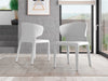 Manhattan Comfort Set of 2 Conrad Faux Leather Dining Chairs - Cream|Ensemble 2 chaises de salle à manger Conrad de Manhattan Comfort en similicuir - crème