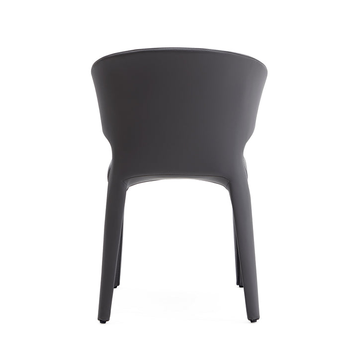 Manhattan Comfort Set of 2 Conrad Faux Leather Dining Chairs - Grey