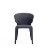 Manhattan Comfort Set of 2 Conrad Modern Woven Tweed Dining Chairs - Black|Ensemble 2 chaises de salle à manger modernes Conrad de Manhattan Comfort en tweed tissé - noir