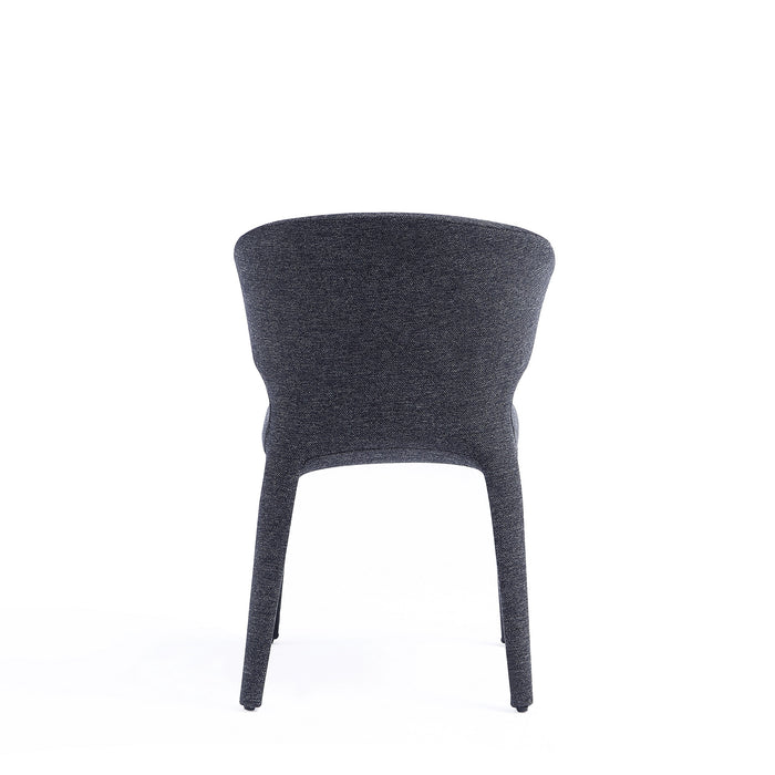 Manhattan Comfort Set of 2 Conrad Modern Woven Tweed Dining Chairs - Black