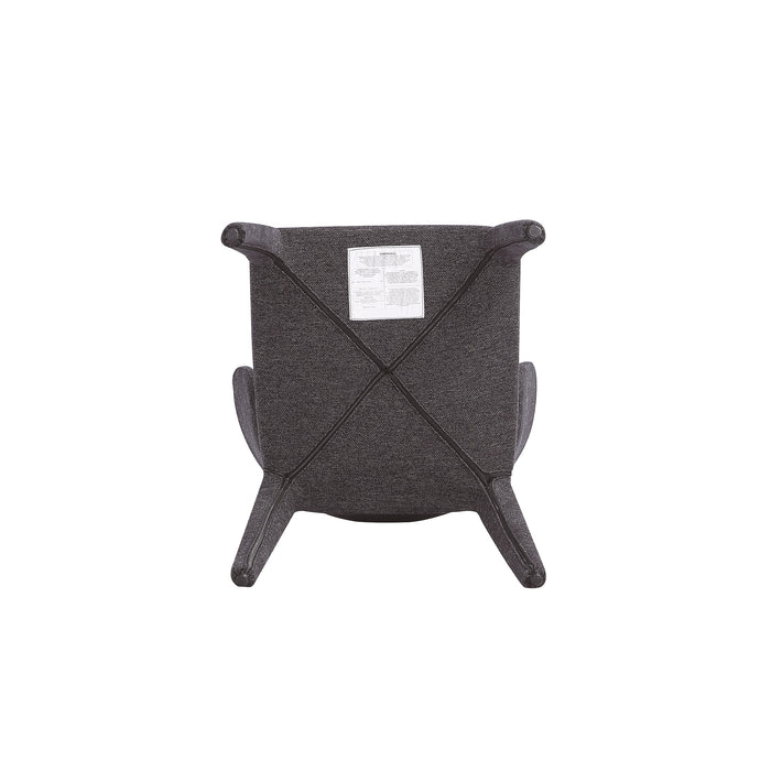 Manhattan Comfort Set of 2 Conrad Modern Woven Tweed Dining Chairs - Black