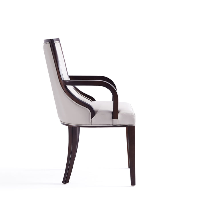 Manhattan Comfort Grand Faux Leather Dining Chair - Light Grey