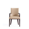 Manhattan Comfort Shubert Modern Faux Leather & Velvet Dining Chair - Tan|Chaise de salle à manger moderne Shubert de Manhattan Comfort en similicuir et velours - tan