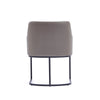 Manhattan Comfort Modern Serena Dining Armchair Upholstered Leatherette with Steel Legs - Grey|Chaise de salle à manger à accoudoirs moderne Serena de Manhattan Comfort revêtue de similicuir avec pattes en acier - grise