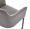 Manhattan Comfort Modern Serena Dining Armchair Upholstered Leatherette with Steel Legs - Grey|Chaise de salle à manger à accoudoirs moderne Serena de Manhattan Comfort revêtue de similicuir avec pattes en acier - grise