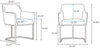 Manhattan Comfort Modern Serena Dining Armchair Upholstered Leatherette with Steel Legs - Light Grey|Chaise de salle à manger à accoudoirs moderne Serena de Manhattan Comfort revêtue de similicuir avec pattes en acier - gris clair