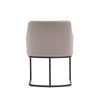 Manhattan Comfort Modern Serena Dining Armchair Upholstered Leatherette with Steel Legs - Light Grey|Chaise de salle à manger à accoudoirs moderne Serena de Manhattan Comfort revêtue de similicuir avec pattes en acier - gris clair