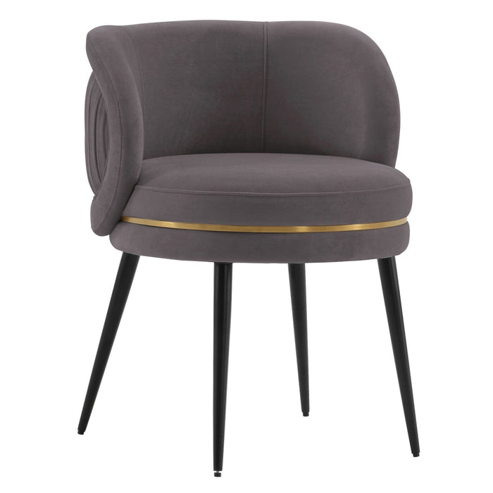 Manhattan Comfort Modern Kaya Pleated Velvet Dining Chair - Grey