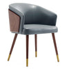 Manhattan Comfort Modern Reeva Dining Chair Upholstered Leatherette with Beech Wood Back & Solid Woo|Chaise de salle à manger moderne Reeva de Manhattan Comfort revêtue de similicuir avec dossier en hê