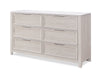 Elana Bedroom 6-Drawer Dresser, 65”W x 39”H, with Real Marble Top – Beige | Commode de chambre à coucher Elana de 65 po (L) x 39 po (H) à 6 tiroirs avec dessus en marbre véritable - beige