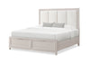 Elana Storage Bed with Upholstered Headboard, Beige – King Size | Lit de rangement Elana avec tête de lit rembourrée, beige - format très grand lit