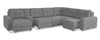 Scott Living Elevate Modular 7-Piece Left-Facing Chenille Fabric Power Sliding Sectional with Storage - Grey | Sofa sectionnel modulaire à coulissement électrique de gauche Elevate de Scott Living 7 pièces en tissu de chenille avec rangement - gris