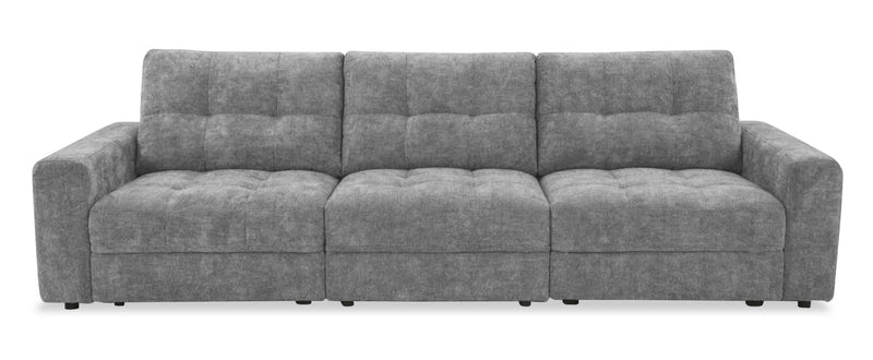 Scott Living Elevate Modular 115\" Chenille Fabric Power Reclining Sofa - Grey